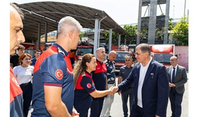 Başkan Tugay’dan ateş savaşçılarına teşekkür ziyareti